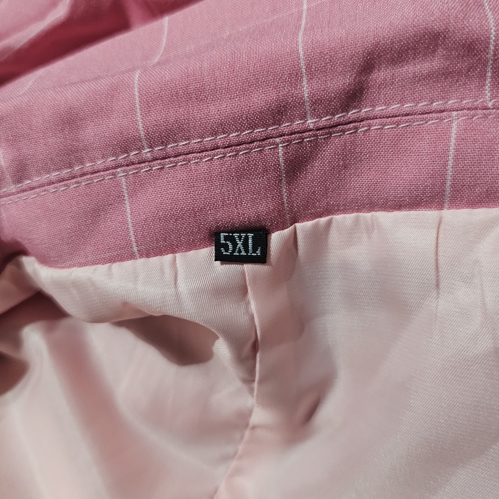 Mens‎ 5X Pink White Pin Stripe 2 Button Blazer - Picture 6 of 17